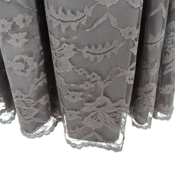 VTG Gunne Sax Jessica McClintock Women 9 Black Lace Strapless Gown Dress Bow - Picture 4 of 13